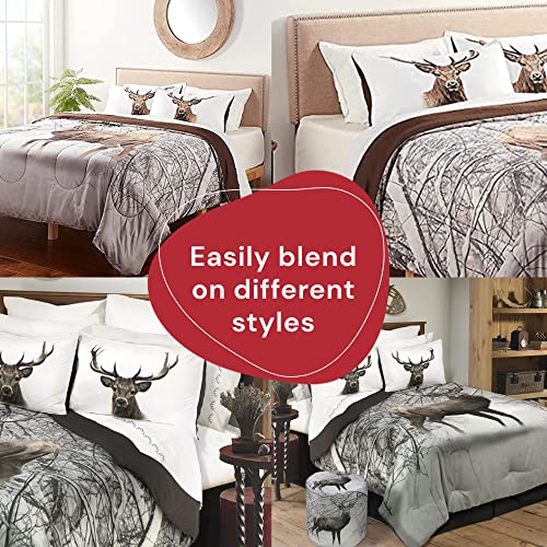  60417.3DQ.02 Full/Queen Deer In Snowy Forest Comforter Set