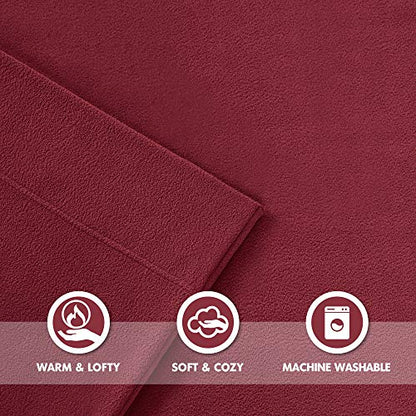  Peak Performance 3M Scotchgard Micro Fleece Bed Sheet Set Wrinkle And Stain Resistant, Soft Plush Sheets With 14" Deep Pocket, Cold Season Cozy Bedding-Set, Matching Pillow Case, Queen, Grey, 4 Piece