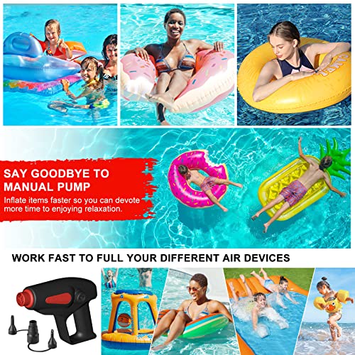  Electric Air Pump For Inflatables,Portable Air Mattress Pump With 3 Nozzles,110V AC/12V DC,Hand Held Air Pumps For Outdoor,Airbed Swimming Pool,Pool Floats Inflator Deflator