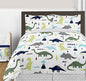  Grey Chevron Prehistoric Print Queen Bed Skirt For Blue And Green Modern Dinosaur Bedding Sets