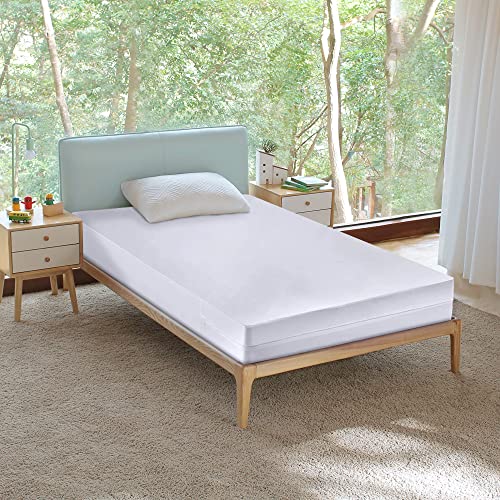  , Ultra Soft-Premium Zippered Mattress Protector Cover, Water Proof, Breathable And Noiseless, Fits Mattress 6 To 9-Inch, Twin, White