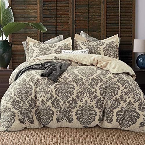  Duvet Cover King,600 Thread Count Cotton 3pcs King Duvet Cover Set Black Stripe Geometric Printed On White,Reversible With Zipper Closure 1 Duvet Cover And 2 Pillow Shams(King,Tuscan)