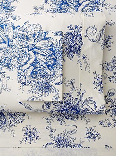  Mélange Home Melange Home, Light Blue Toile 400 Thread Count Cotton, Full/Queen Duvet Set