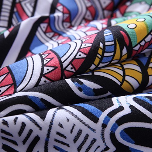  NTBED Bohemian Elephant Comforter Set Queen 3-Pieces Microfiber Exotic Printed Bedding Boho Mandala Printed Quilt Sets, Multi