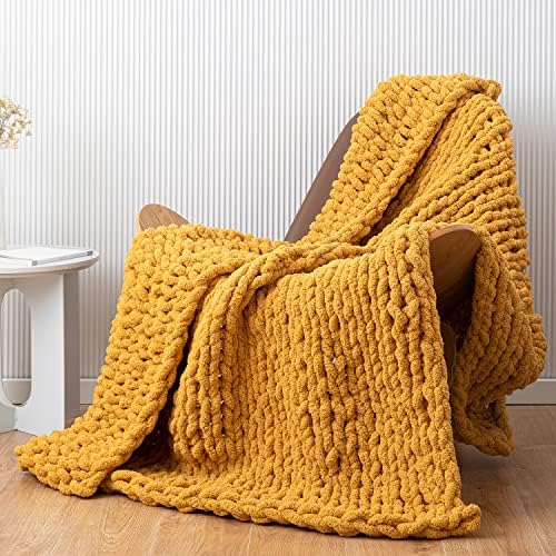  Chunky Knit Blanket With Pom Poms- Thick, Soft, Big, Cozy Throw Blankets For Couch, Bed, Sofa, Chair-50×60 Inches,Pink