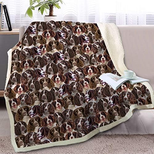  BlessLiving Shetland Sheepdog Blanket Fuzzy Dog Blanket For Kids Adults Puppy Lovey Fleece Blanket Shetland Sheepdog Pattern Sherpa Throw Blanket Shetland Sheepdog Gifts For Women (50 X 60 Inches)