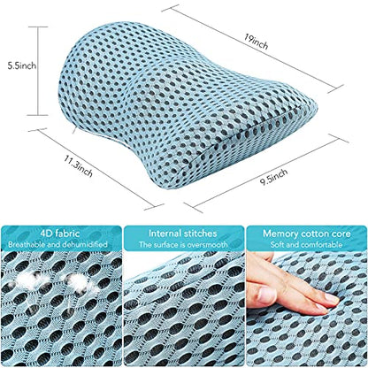  Sotvacmit Lumbar Pillow For Sleeping, Lumbar Support Pillow For Memory Foam Lumbar Pillow For Low Back Pain Relief, Back Pillow Suitable For Office Chairs, Lounge Chairs And Car Seats (Blue)