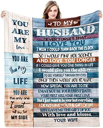  Gifts For Husband Him Gift From Wife Blanket For Christmas Wedding Anniversary Birthday Fathers Valentines Halloween Thanksgiving Day Romantic Husband Gifts Ideas Ultra Soft Blankets 60x50inch