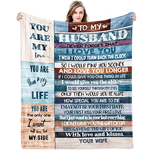  Gifts For Husband Him Gift From Wife Blanket For Christmas Wedding Anniversary Birthday Fathers Valentines Halloween Thanksgiving Day Romantic Husband Gifts Ideas Ultra Soft Blankets 60x50inch