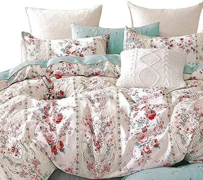  King Duvet Cover Set, 3pc Cotton Duvet Cover King Size 620 Thread Count, Soft King Cotton Duvet Cover, Colourful King Duvet Cover, Tropical Duvet Cover King Size, Wild Bloom