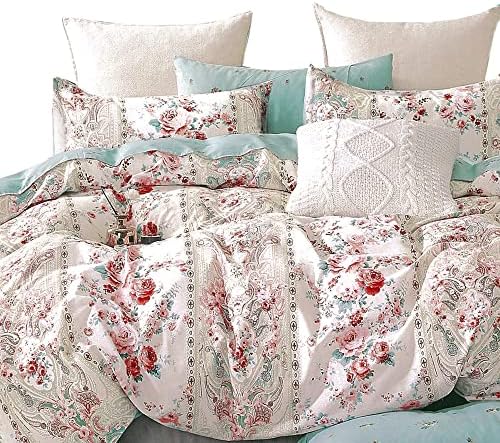  King Duvet Cover Set, 3pc Cotton Duvet Cover King Size 620 Thread Count, Soft King Cotton Duvet Cover, Colourful King Duvet Cover, Tropical Duvet Cover King Size, Wild Bloom