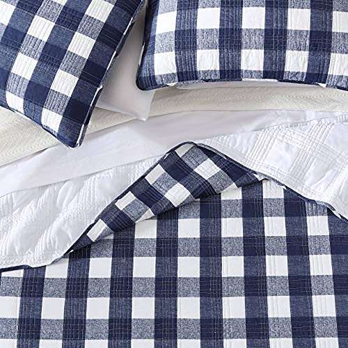Eddie Bauer Home | Lakehouse Collection | Quilt Set - 100% Cotton, Reversible, Medium Weight Bedding With Matching Shams, Daybed, Blue