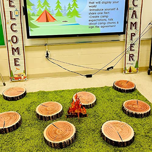 HYSEAS Decorative Round Throw Pillow, 3D Digital Print Comfortable Kids Funny Cute Wood Log Pillow Circle Seating Floor Cushion For Home, Couch, Sofa, Bedroom, Living Room Decor, Stump, 2 Pack