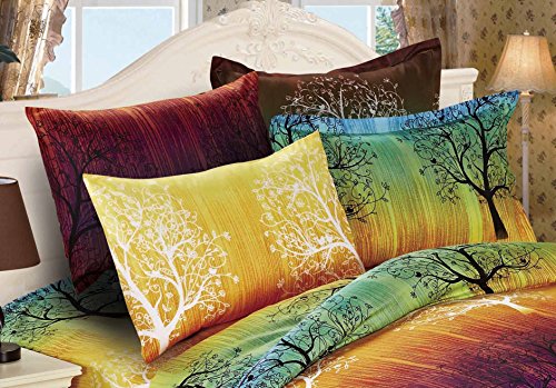  Swanson Beddings Rainbow Tree 3pc Duvet Bedding Set: Duvet Cover And Two Pillow Shams (California King)