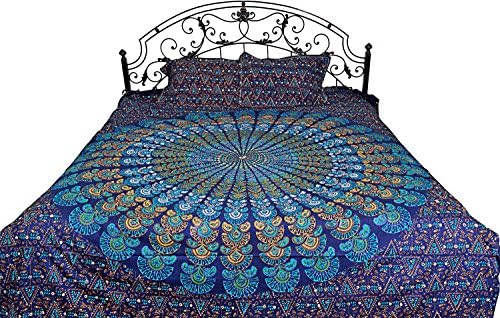  Bedspread From Pilkhuwa With Printed Giant Mandala - Pure Cotton Printed With Natural DyesbrWith Pil - Color True Navy Color