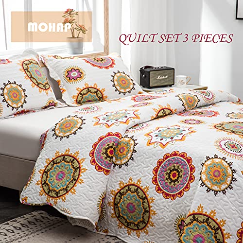  Reversible Quilt Set With Shams Twin Size Hypoallergenic For All Season Pattern#5