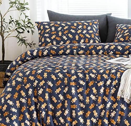  SUSYBAO Constellation Patterned Duvet Cover Queen 100% Cotton Navy Duvet Cover Set 3 Pieces 1 Navy Blue Galaxy Space Duvet Cover With Zipper Ties 2 Pillow Cases Luxury Soft Constellation Bedding Set