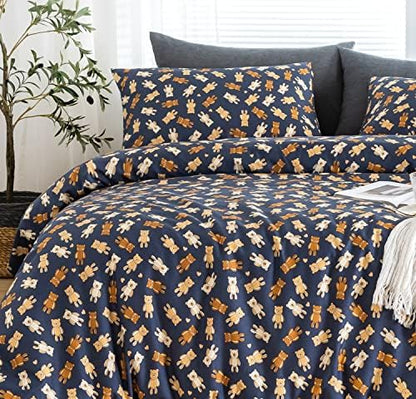  SUSYBAO Constellation Patterned Duvet Cover Queen 100% Cotton Navy Duvet Cover Set 3 Pieces 1 Navy Blue Galaxy Space Duvet Cover With Zipper Ties 2 Pillow Cases Luxury Soft Constellation Bedding Set