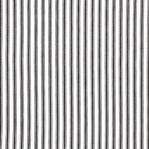  Black And White Ticking Stripe Woven Cotton Bedskirt 16 Inch Drop, Queen (60 X 80 Inches)