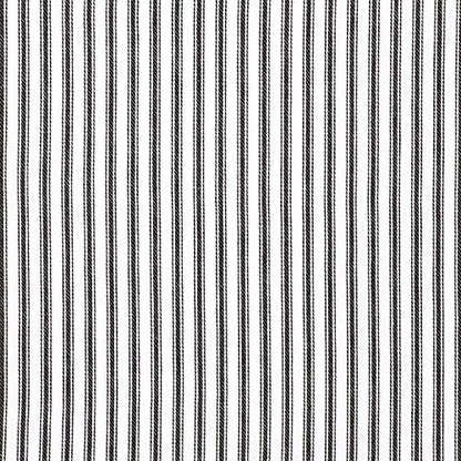  Black And White Ticking Stripe Woven Cotton Bedskirt 16 Inch Drop, Queen (60 X 80 Inches)