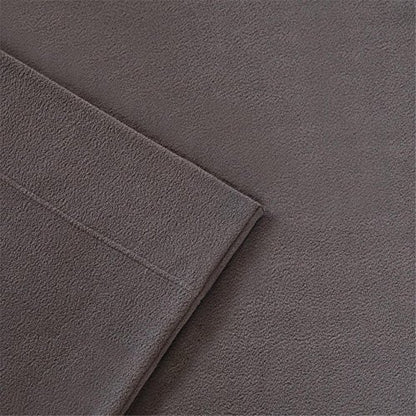  Peak Performance 3M Scotchgard Micro Fleece Bed Sheet Set Wrinkle And Stain Resistant, Soft Plush Sheets With 14" Deep Pocket, Cold Season Cozy Bedding-Set, Matching Pillow Case, Queen, Grey, 4 Piece
