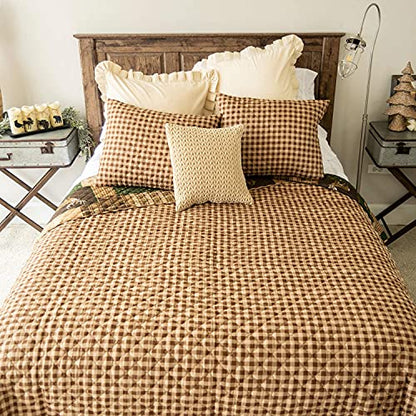  Full/Queen Bedding Set - 3 Piece - Green Forest Lodge Quilt Set With Full/Queen Quilt And Two Standard Pillow Shams - Fits Queen Size And Full Size Beds - Machine Washable