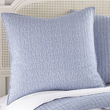  Levtex Home Cerralvo Cerralvo Quilted Euro Sham 26x26in. Set Of 2 - Coral Pattern - Shades Of Blue - Reversible