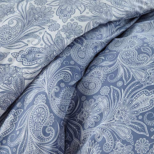 Perfect Paisley Collection - Premium Quality, Soft, Wrinkle, Fade, & Stain Resistant, Easy Care, Oversized Duvet Cover Set, King/California King, Blue