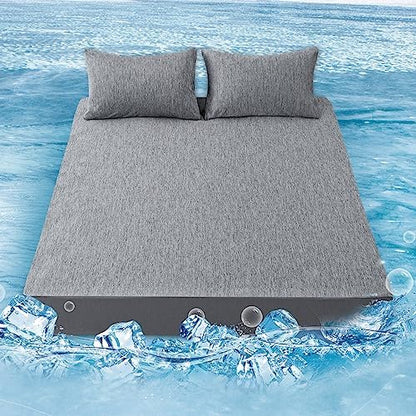  OMERAI Cooling Sheets Cooling Bed Sheets Queen Sheet Set Cooling Blanket For Hot Sleeper Breathable Bedding Sheets 4 Pcs,1 Cooling Flat Sheet,1 Cooling Fitted Sheet,2 Cooling Pillowcases, (Queen Blue)