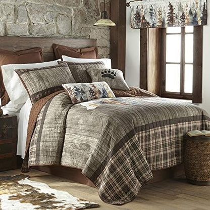  King Quilt - Bear Mirage Cotton Lodge Quilt With Bear Pattern - Machine Washable