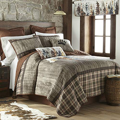  King Quilt - Bear Mirage Cotton Lodge Quilt With Bear Pattern - Machine Washable