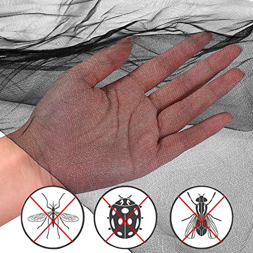  Mosquito NET For Bed Canopy, Four Corner Post Curtains Bed Canopy Elegant Mosquito Net Set, Stick Hook &Profession Rope For Net, Screen Netting Canopy Curtains, Full/Queen/King/Black