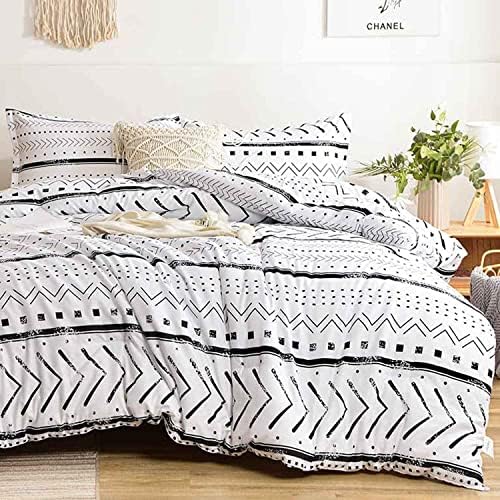  Loral Duvet Cover Queen Size - White Yellow Flowers And Green Leaf Spring Botanical Printed Microfiber Comforter Cover Set - 3PC 90X90 Soft And Lightweight Quilt Cover, Farmhouse Style For Women Men