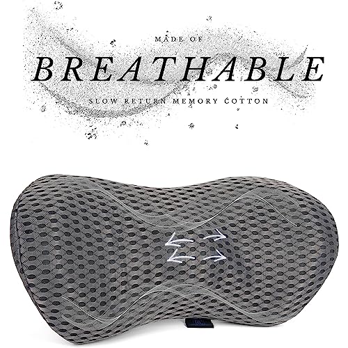  Divine Comfort Lumbar Support Pillow - Memory Foam Pillow For Back Support - Improves Posture - Detachable & Washable Back Cushion - Ergonomic Lumbar Pillow For Office Chair, Couch, Bed, And Car Seat