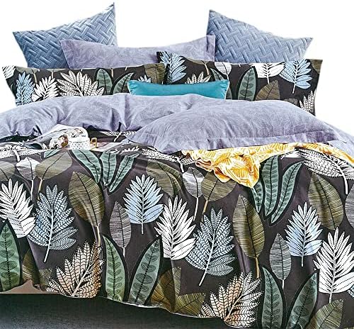  King Duvet Cover Set, 3pc Cotton Duvet Cover King Size 620 Thread Count, Soft King Cotton Duvet Cover, Colourful King Duvet Cover, Tropical Duvet Cover King Size, Wild Bloom