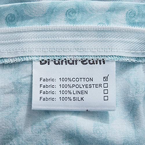  Brandream Coastal Beach Bedding Set Queen Size 100% Cotton Duvet Cover Set Tropical Coral Seashells Bedroom Set 3-Piece (No Comforter)