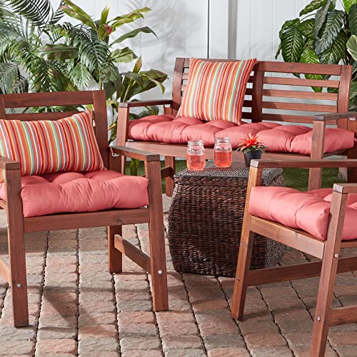  Greendale Home Fashions Outdoor 17-inch Square Throw Pillow, Set Of 2, Coral Stripe 2 Count