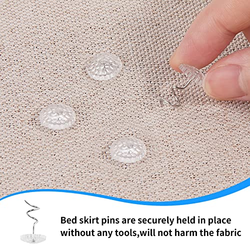  60PCS Upholstery Tacks - Bed Skirt Pins Or Holders Clear Head Upholstery Pins, Headliner Pins Twist Fabric Pins For Slipcovers And Bedskirts