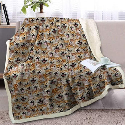  BlessLiving Shetland Sheepdog Blanket Fuzzy Dog Blanket For Kids Adults Puppy Lovey Fleece Blanket Shetland Sheepdog Pattern Sherpa Throw Blanket Shetland Sheepdog Gifts For Women (50 X 60 Inches)