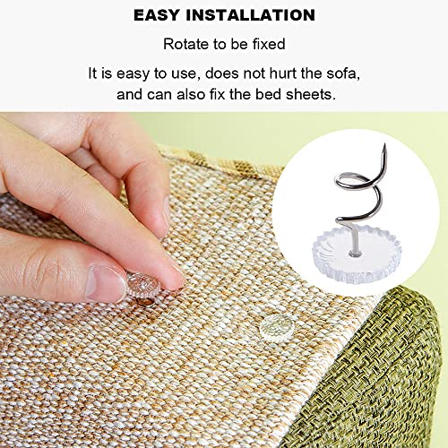 N/A 100 Pieces Clear Heads Twist Pins, Clear Heads Upholstery Pins, Upholstery Tacks Headliner Pins, Bed Skirt Pins For Holds Slipcovers And Bedskirts (100) (CN-001)