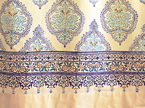 Dew ~ Stylish Elegant Yellow Blue French Queen Bedspread 90x90