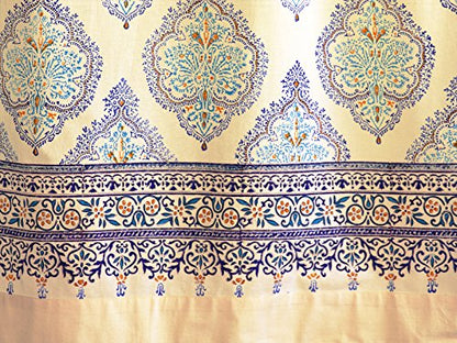  Dew ~ Stylish Elegant Yellow Blue French Queen Bedspread 90x90