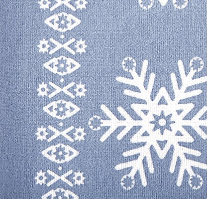  Amazon Brand – Pinzon Cotton Flannel Bed Sheet Set - Twin, Snowflake Dusty Blue