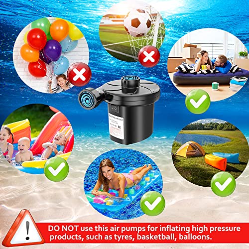  Lectric Air Pump, Portable Air Mattress Pump, Two-Way Universal Inflator Electric Pump For Inflatables Pool, Airbeds, Etc