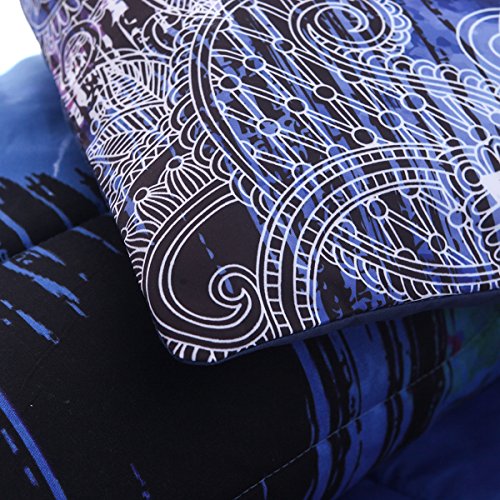  NTBED Bohemian Elephant Comforter Set Queen 3-Pieces Microfiber Exotic Printed Bedding Boho Mandala Printed Quilt Sets, Multi