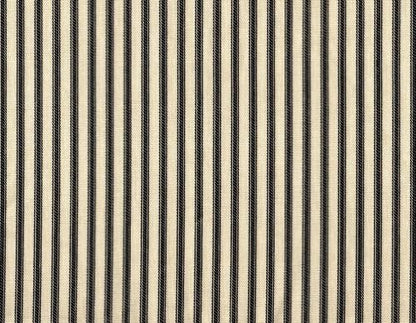  To Custom Linens Gathered Bedskirt In French Country Black Ticking (18" Drop, King)