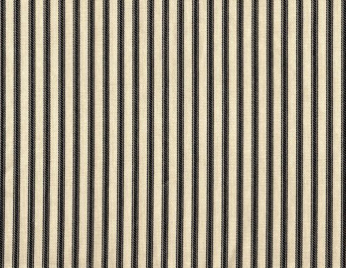  To Custom Linens Gathered Bedskirt In French Country Black Ticking (18" Drop, King)