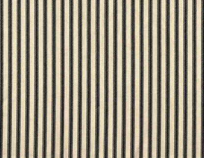  To Custom Linens Gathered Bedskirt In French Country Black Ticking (18" Drop, King)