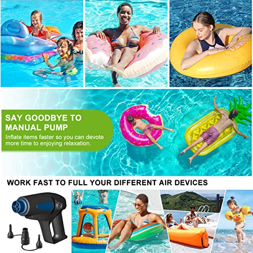  Lectric Air Pump, Air Mattress Portable Pump, Quick-Fill Inflator Deflator With 3 Nozzles, 110-240V/12V DC, 50W, 0.5PSI, Perfect For Outdoor Camping,Air Mattress Pump Air Bed Pool Toy Raft Boat
