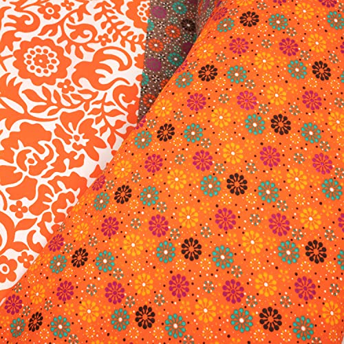  Royal Empire Reversible 3 Piece Cotton Duvet Cover Set, King, Tangerine